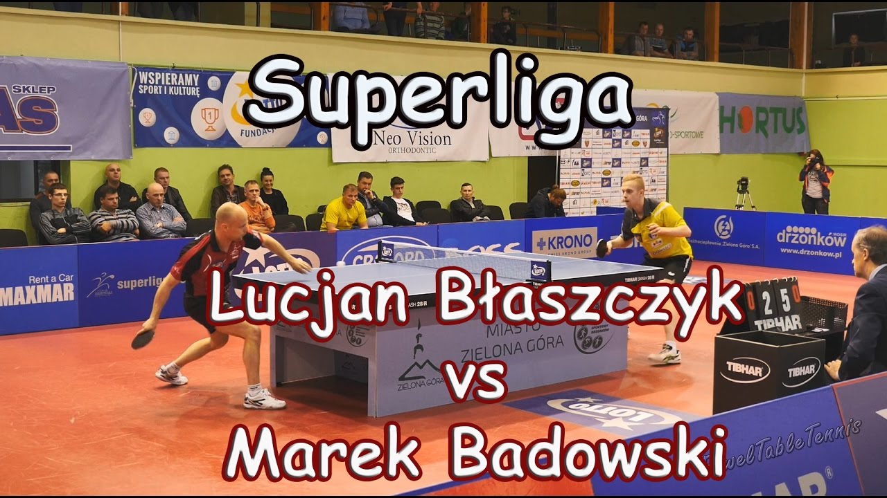 Lucjan Błaszczyk vs Marek Badowski. Superliga Tenisa Stołowego