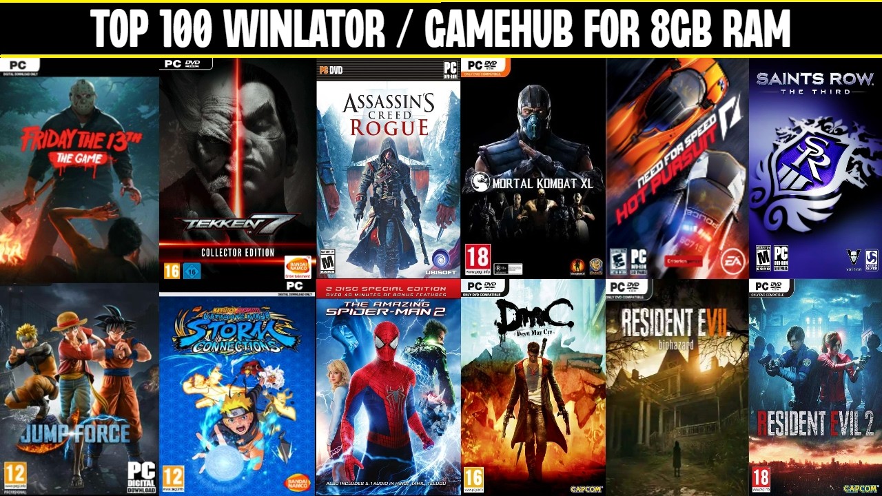 TOP BEST 100 WINLATOR / GAMEFUSION GAMES FOR 8GB RAM DEVICES