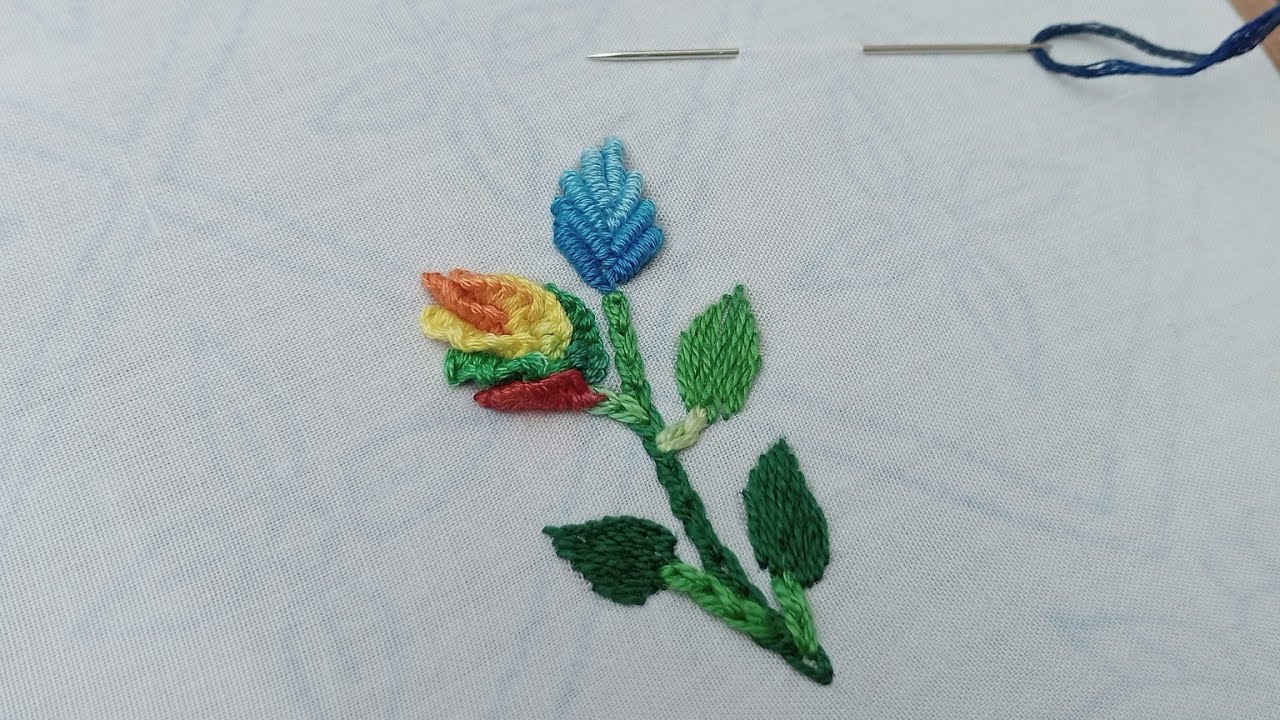 Latest embroidery 🪡 |thread embroidery flower design 