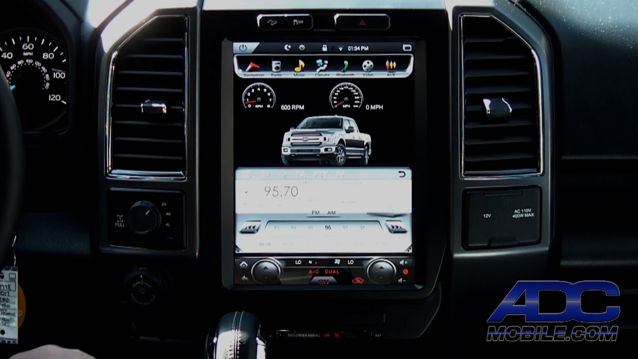 Linkswell 12" T-Style Radio for Ford F-Series: Bootup, Radio & HVAC Controls