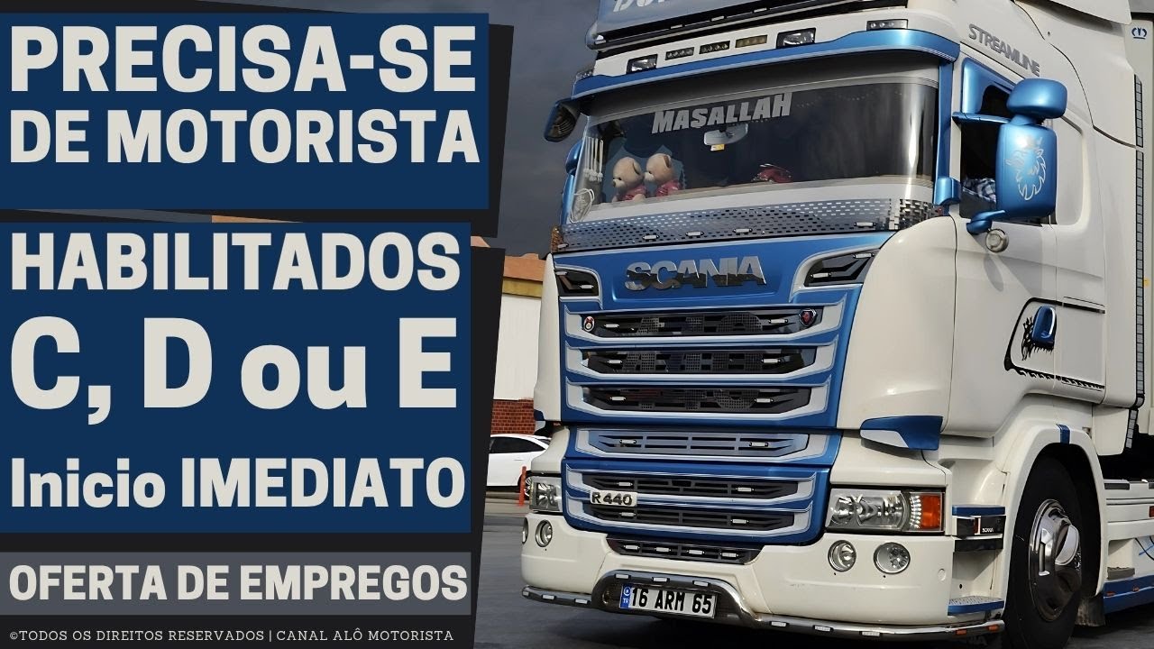 [CNH C,D,E] SEM EXPERIÊNCIA E COM EXPERIÊNCIA | vagas para motorista carreteiro