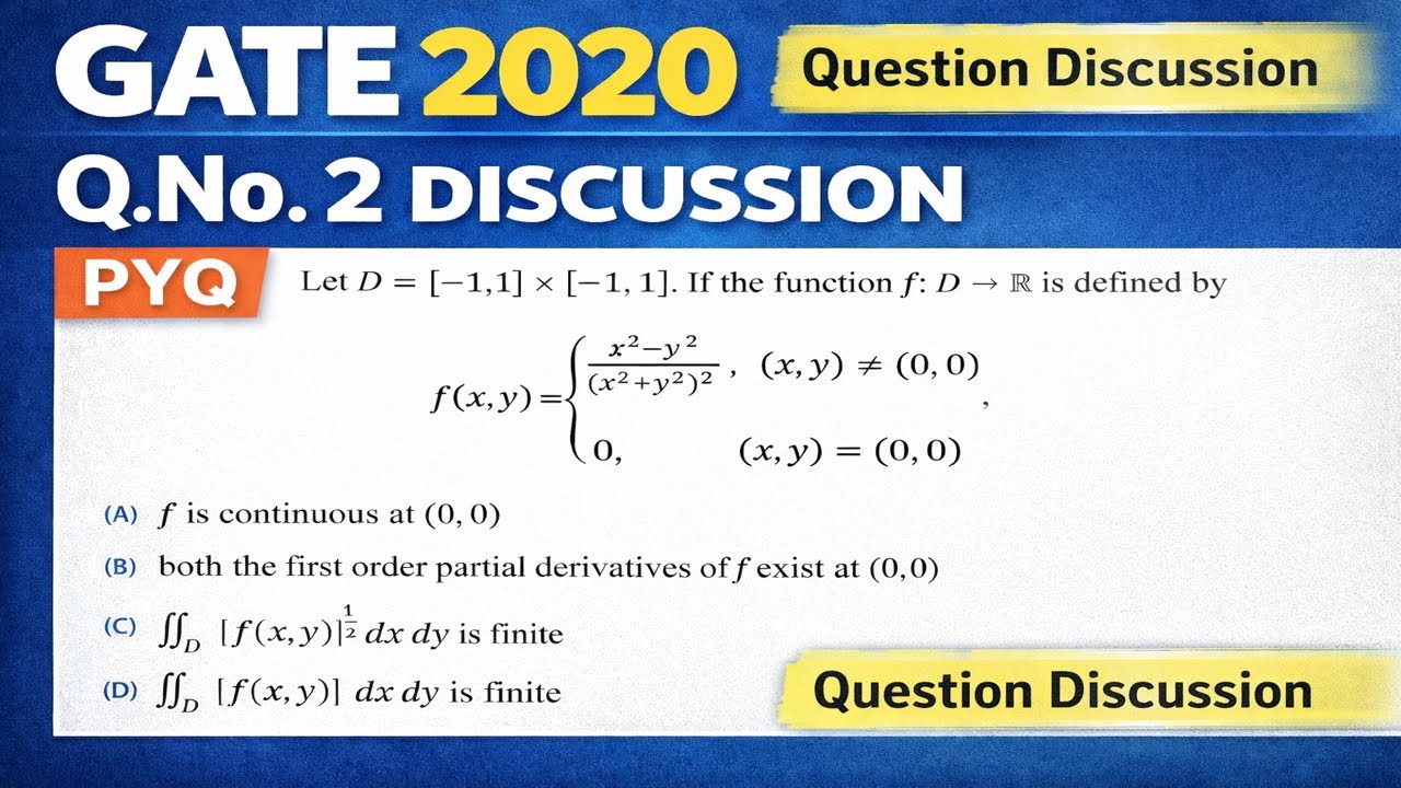 GATE 2020 Mathematics | Question No. 2 | PYQ Discussion