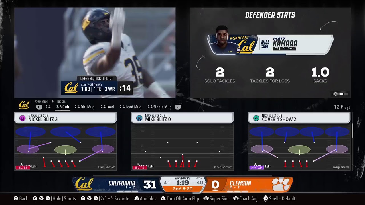 California 🆚 Clemson (Week 8 S9) 🧬