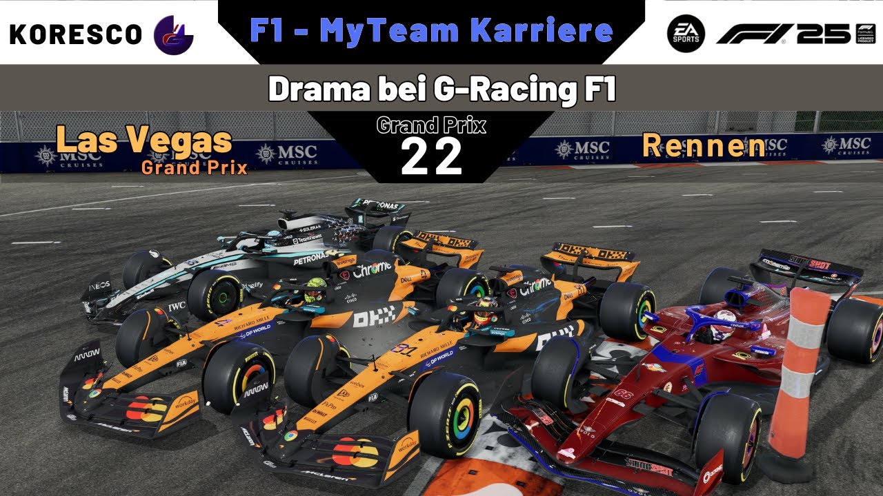 GP22/2 Las Vegas Rennen | Drama bei G-Racing F1 [ MyTeam F1 25 ]