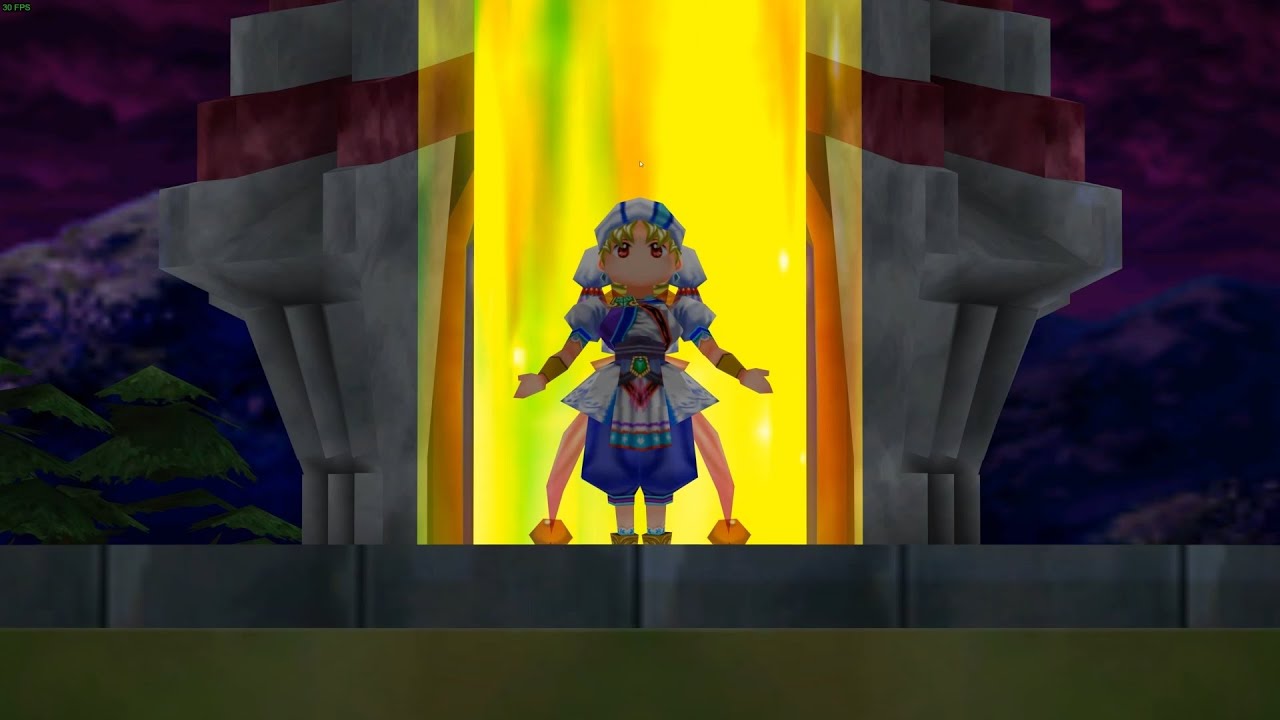Grandia II (HD Remaster): Ryudo struggles with the Horns and Elena Sings to give him strength.