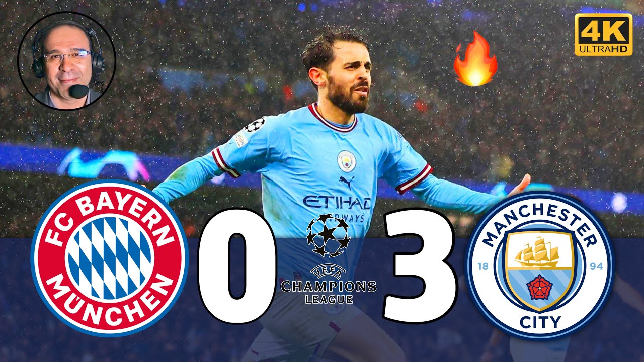 المباراة التي دمر فيها مانشستر سيتي بايرن ميونخ واخرجهم من البطولة جنون عصام الشوالي 4k 🔥