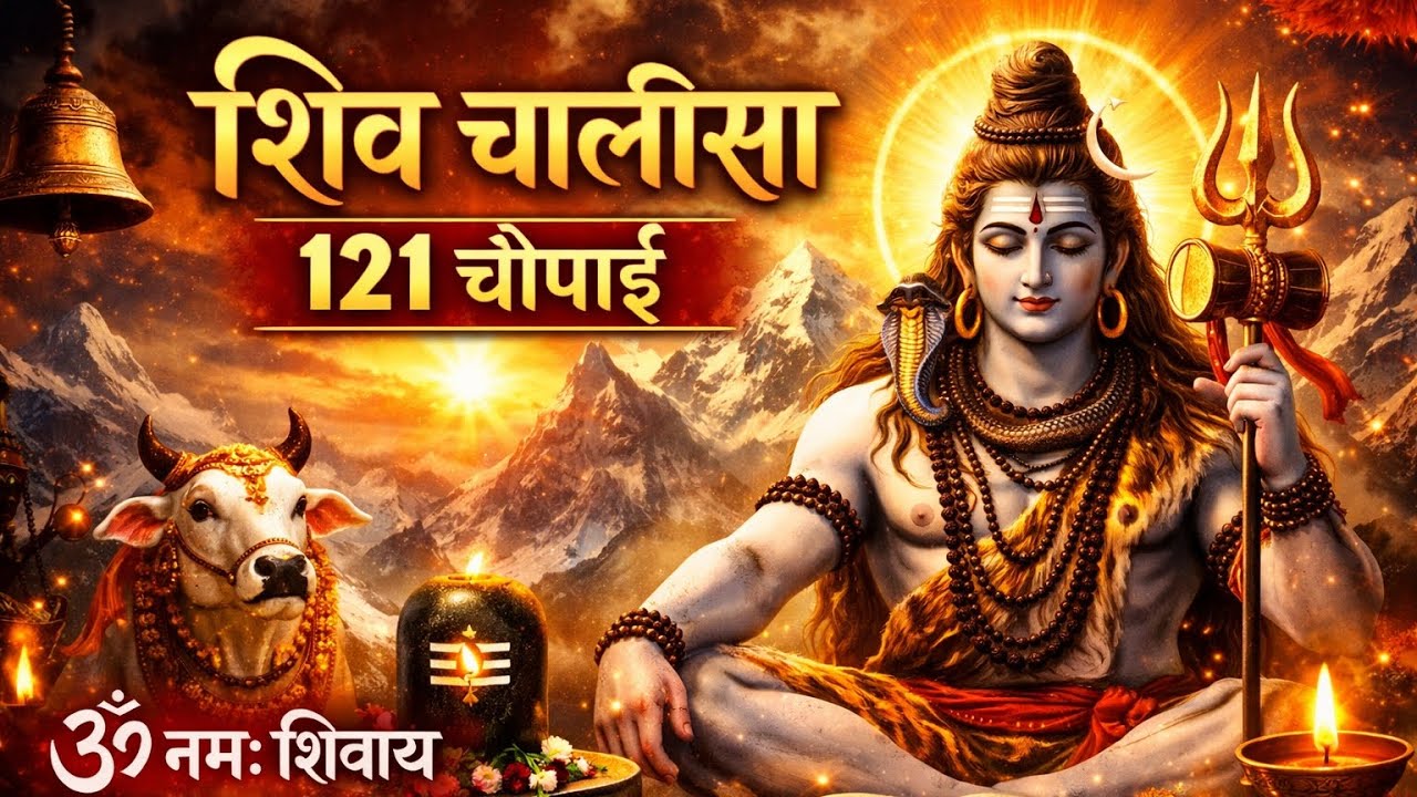 शिव चालीसा 121 चौपाई | भोलेनाथ की दिव्य स्तुति | ॐ नमः शिवाय | Shiv Bhajan | Mahadev Bhakti