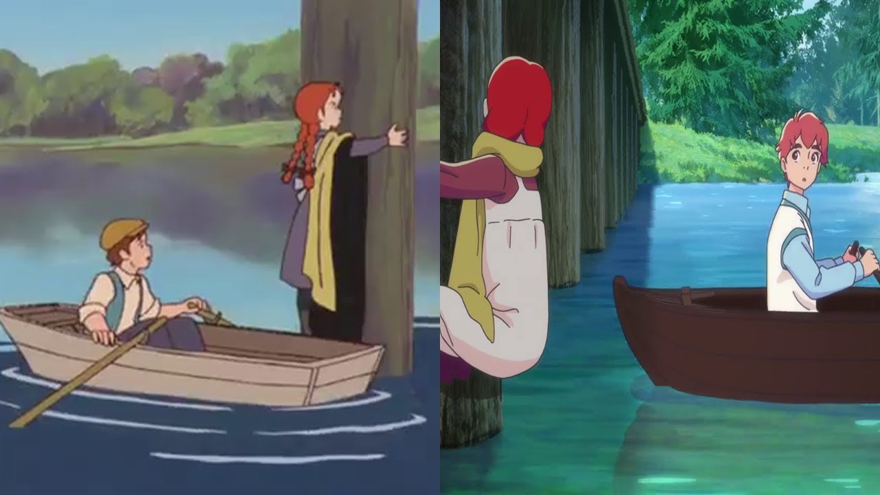 Scene Comparison: Gilbert save Anne in the river. Akage no Anne 1979 vs Anne Shirley 2025