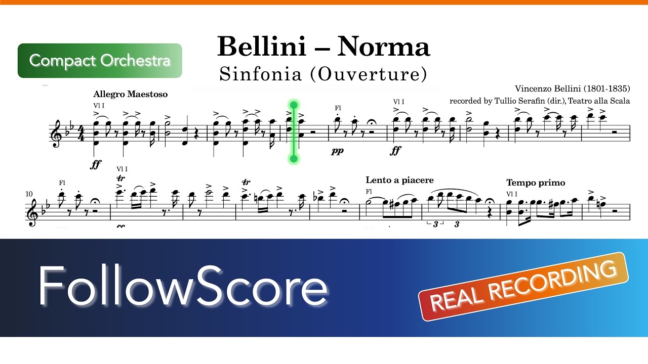 Bellini – Norma: Sinfonia (Overture) | Compact Orchestra | Sheet Music & Real Recording