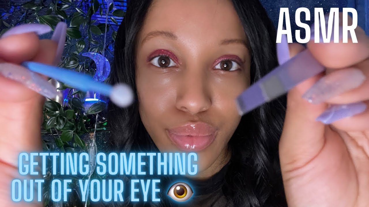 ASMR POPULAR GIRL TELLS SECRETS WHILE GETTING SOMETHING OUT OF YOUR EYE 👁️ Mouth Sounds, Inaudible