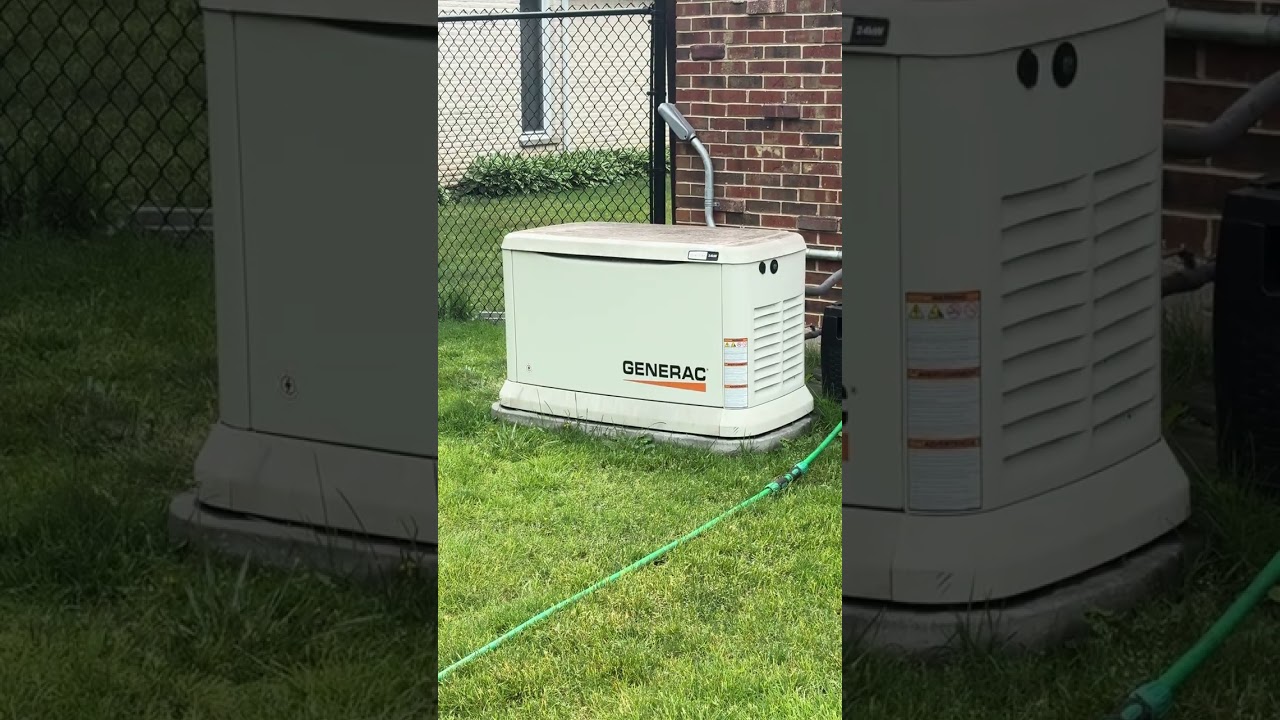 Generac 24KW home standby generator weekly Tuesday test 06/09/2026
