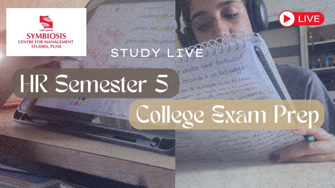 Study With Me for my Semester 5 College Exam! 📚📚 SCMS Pune- BBA HR 3rd Year 