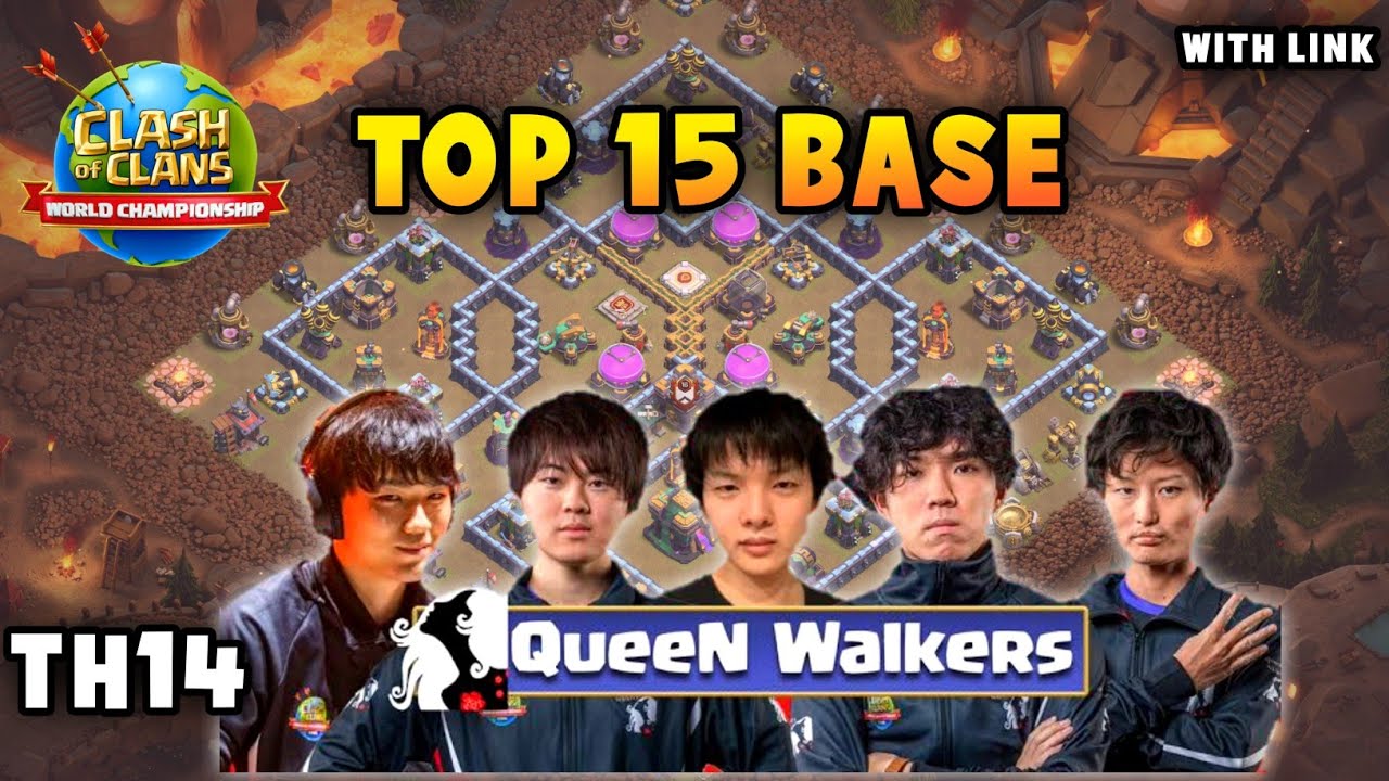 Top 15 Th14 Queen Walkers War Base | Th14 War Base Link from Clash World Championship Pre Qualifier