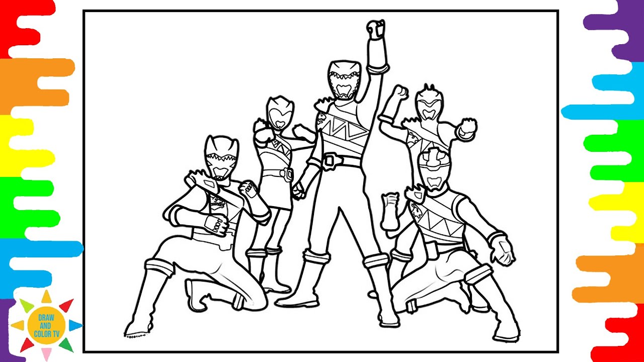 Power Rangers Dino Charge Coloring Page | Power Rangers Team Coloring | Elektronomia - Energy