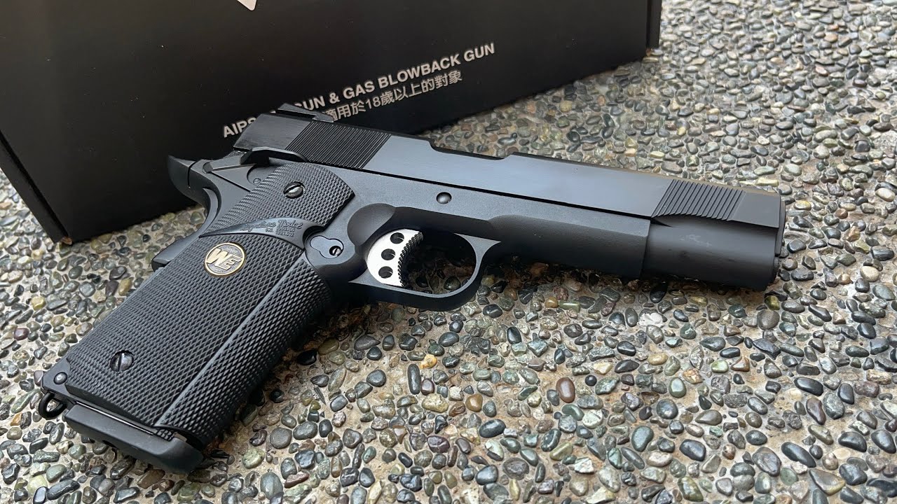WE Airsoft 1911 MEU Black Full Metal Gas Blowback Pistol quick review and testing