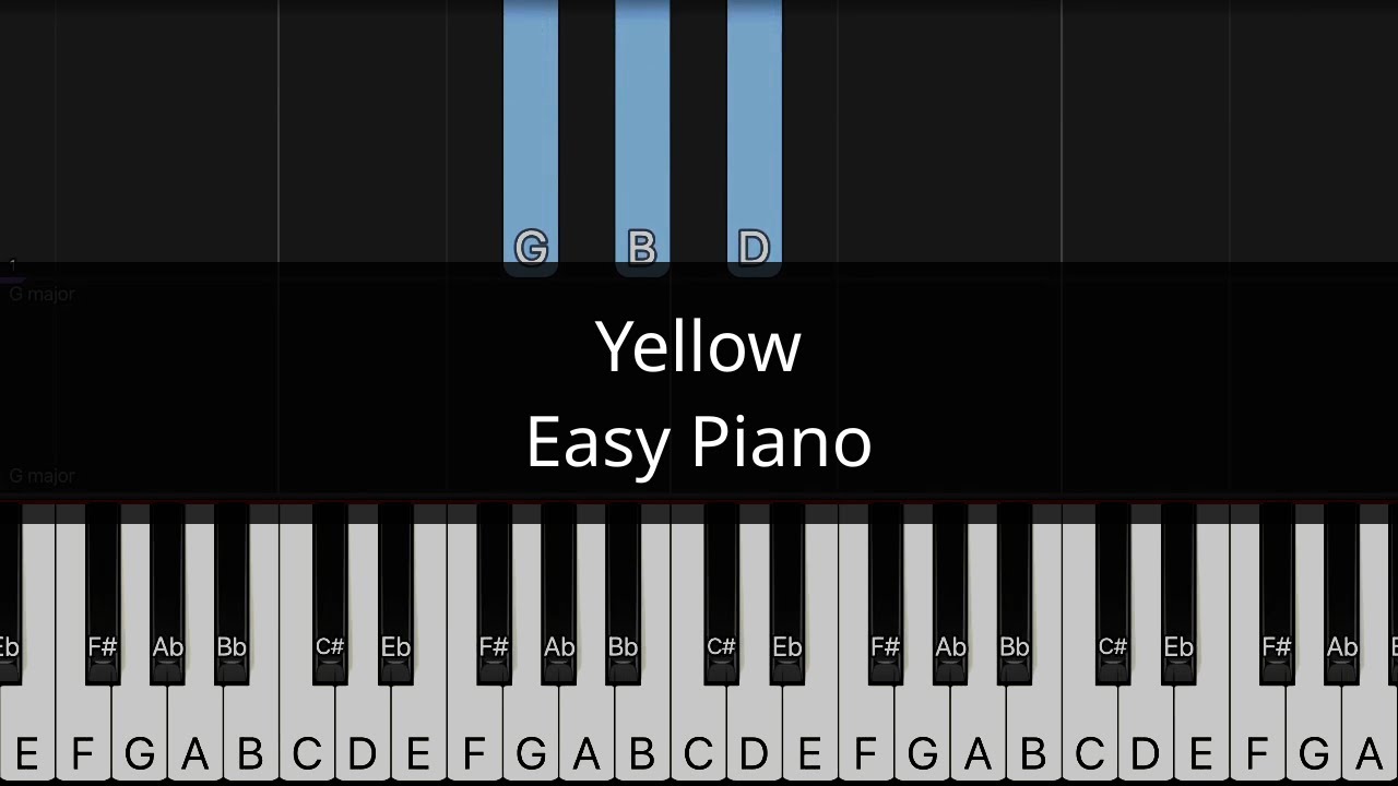Yellow (Coldplay) - Easy Piano Tutorial