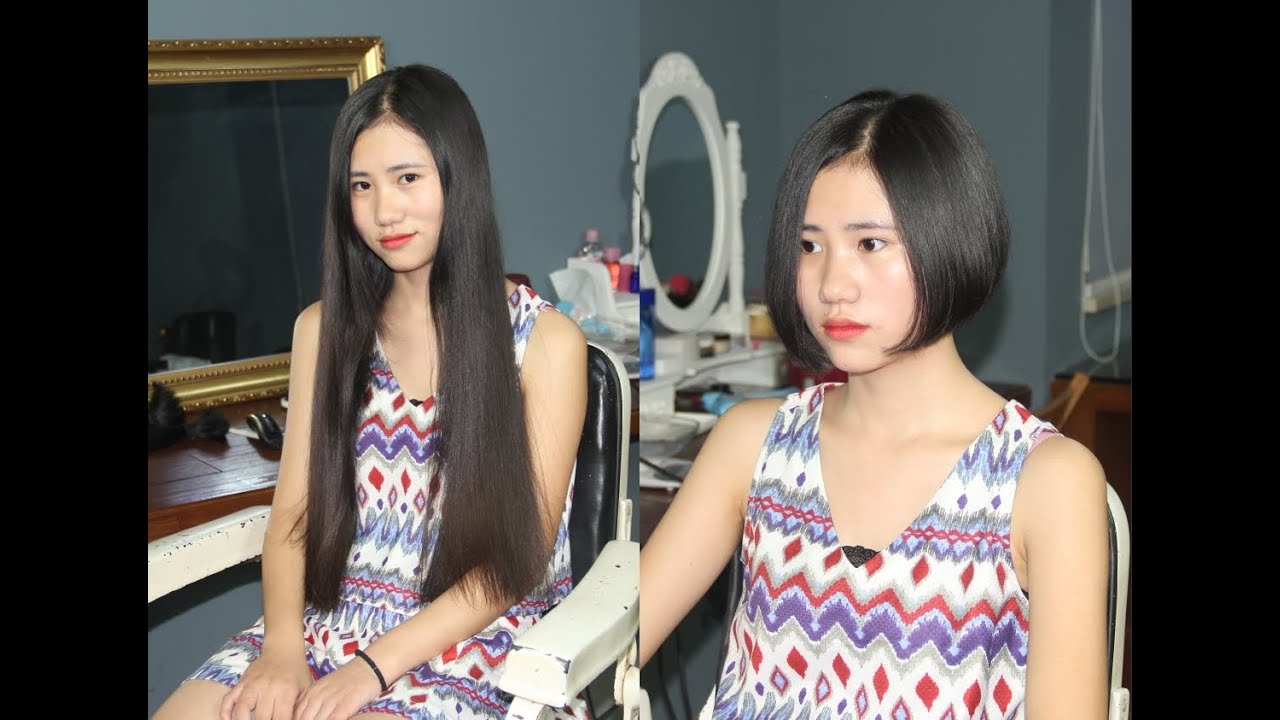 fhaircut-1019 BOB 美女长发剪波波头 headshave 坊主頭に剃る 剃光头 haircut BOB 剪短发 短髪にする 烫卷发 perm hair 断发