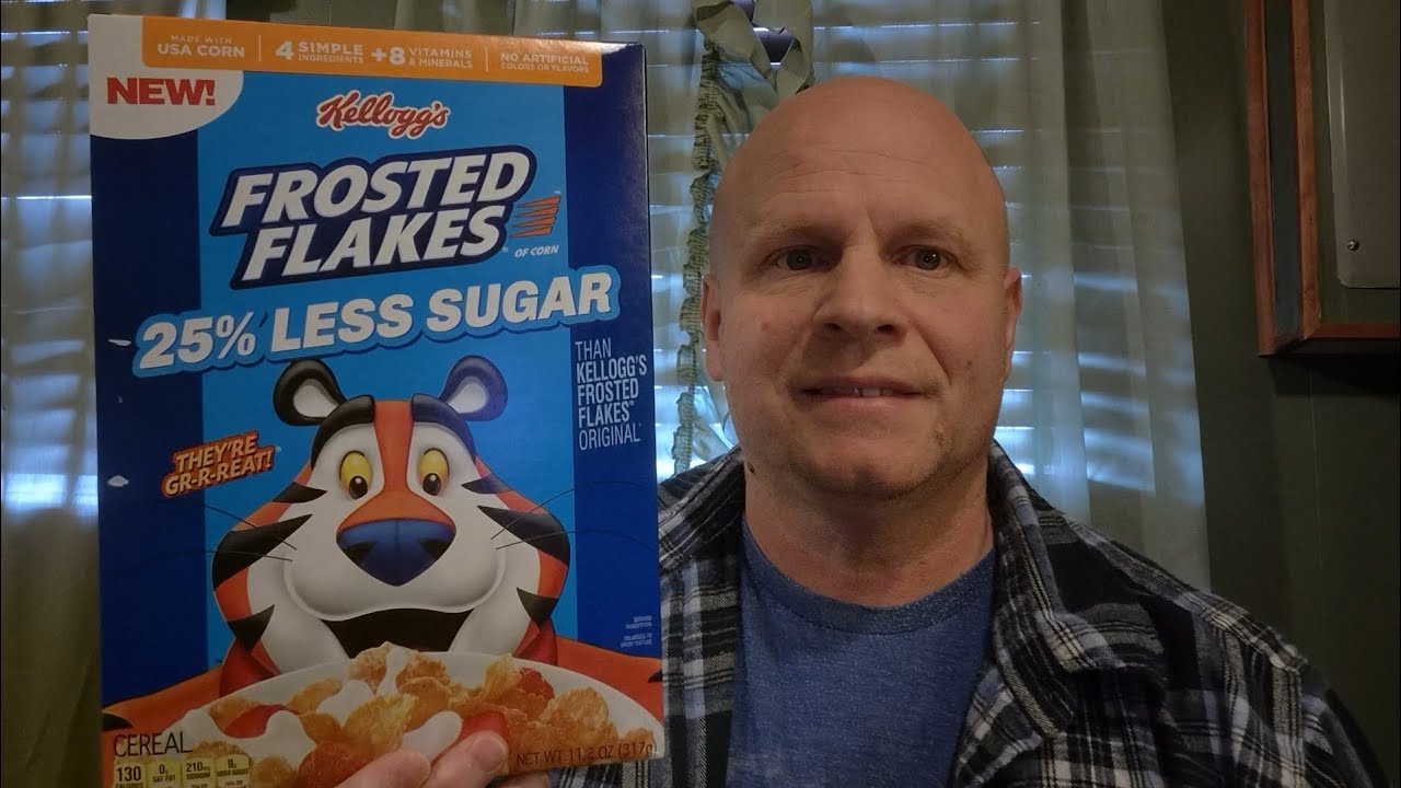New 25% Less Sugar Kellogg's Frosted Flakes Cereal Review 