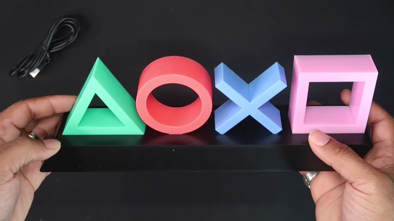 Paladone Playstation Icons Light with 3 Light Modes - Music Reactive Game Room Lighting