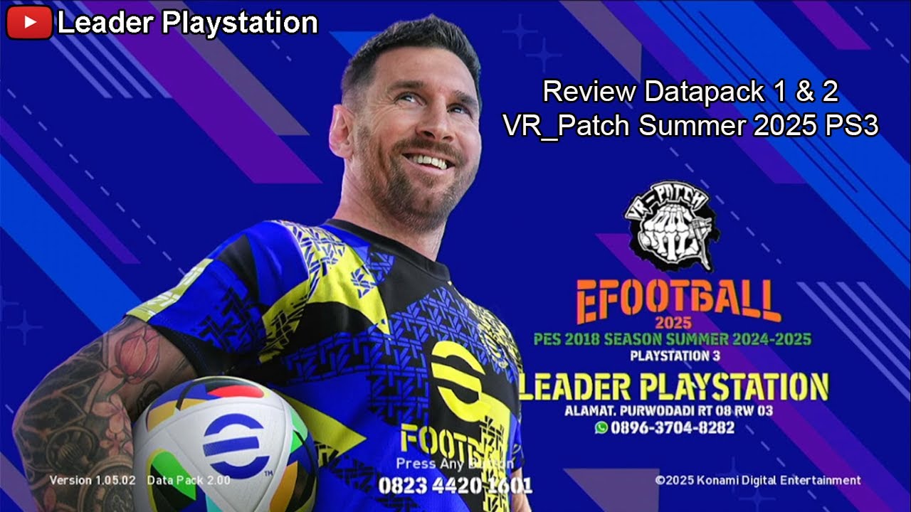 Обновление Datapack 1 и 2 eFootball VR_Patch Лето 2025 PS3