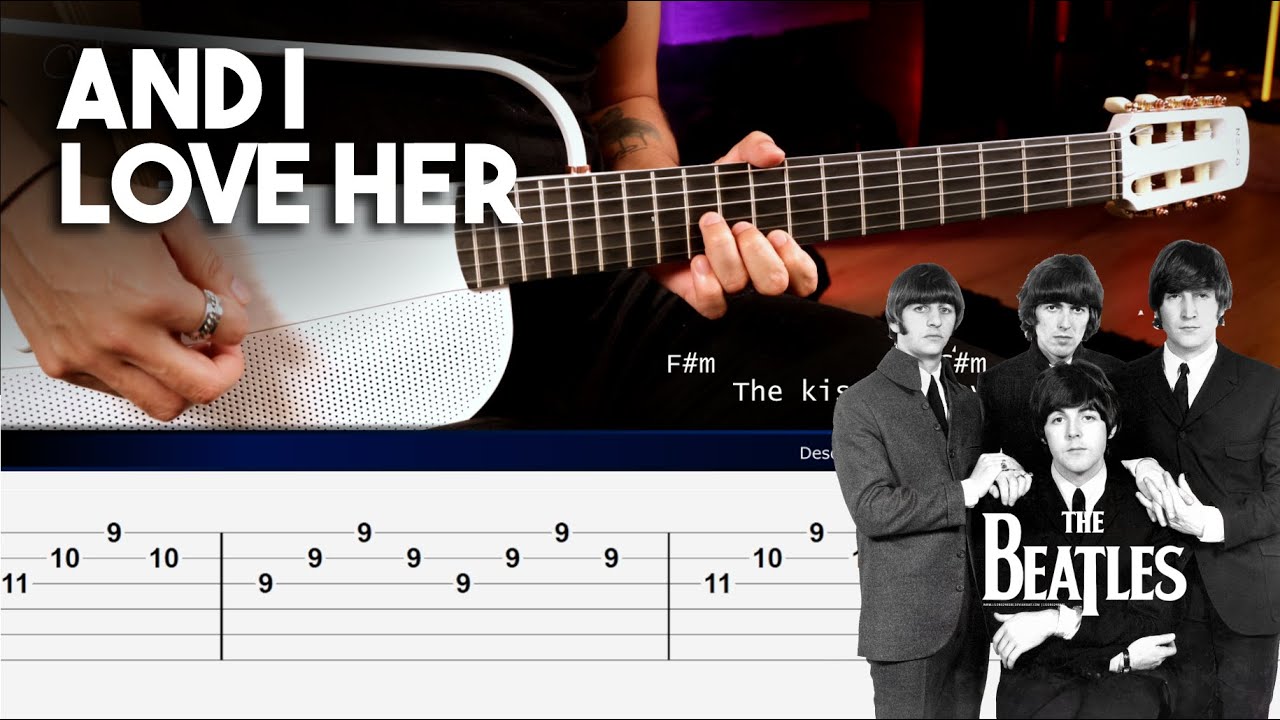 And I Love Her  - The Beatles GUITAR TAB COVER | Demo Christianvib