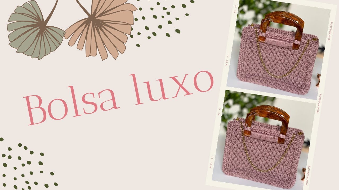 Bolsa de crochê luxo ponto trama