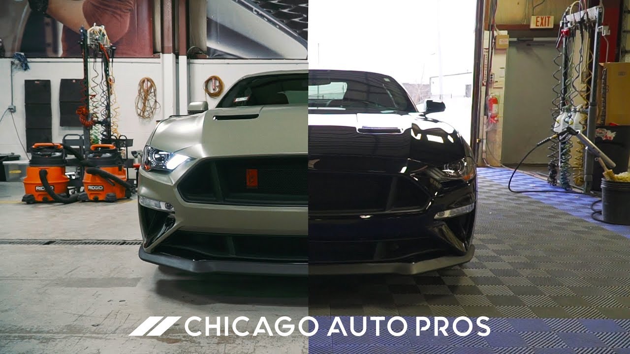 Ford Mustang GT Getting Wrapped in Avery Satin khaki Green