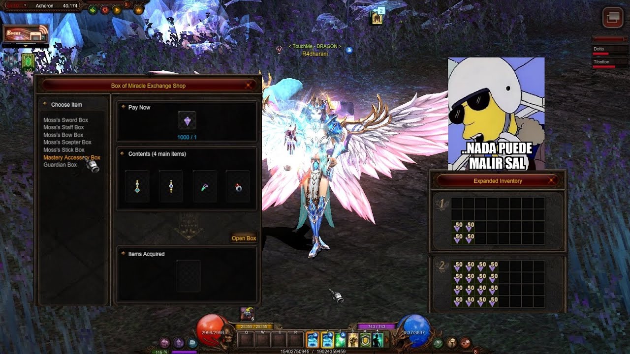 Gastando 1000 Bless en Moss - Alfheim | Server Global Mu Online