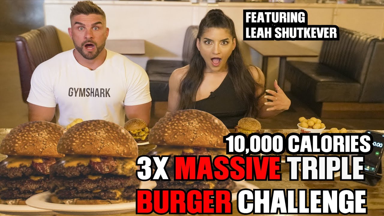 RYAN TERRY-  10,000 CALORIE CHALLENGE -3X MASSIVE TRIPLE BURGERS -Featuring @LeahShutkever