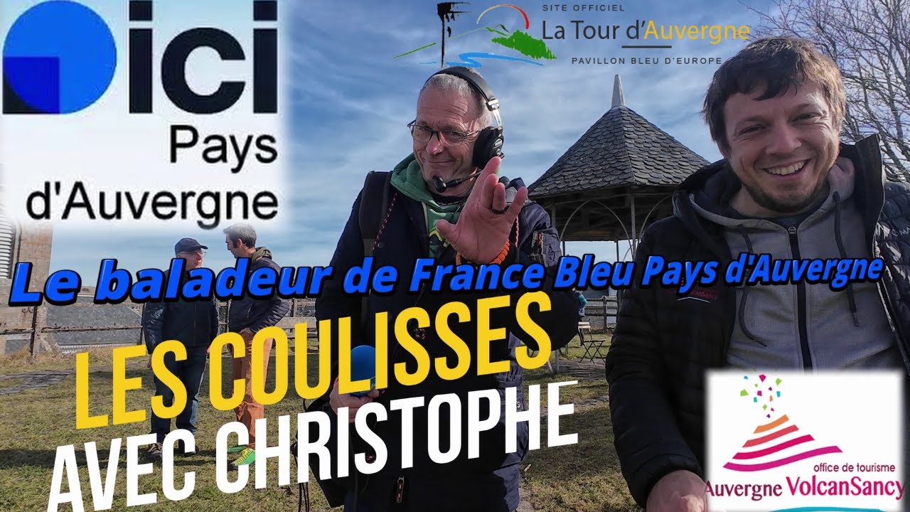 Les coulisses de l'émission Le baladeur d'ici Pays d'Auvergne en tournage à La Tour d'Auvergne