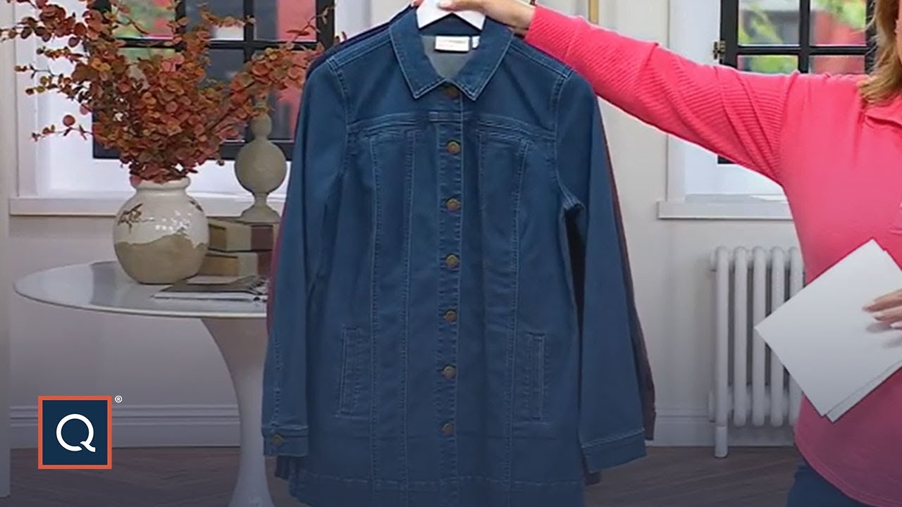 Belle Boho by Kim Gravel Stretch Denim Long Ranch Jacket | QVC