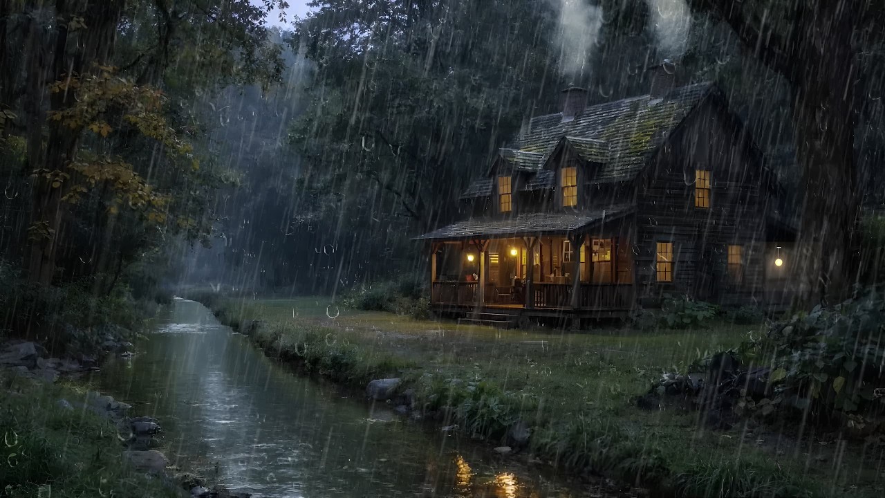 Soothing Rain & Distant Thunder 🌲⚡ | Dark Forest Storm for Relaxation & Focus