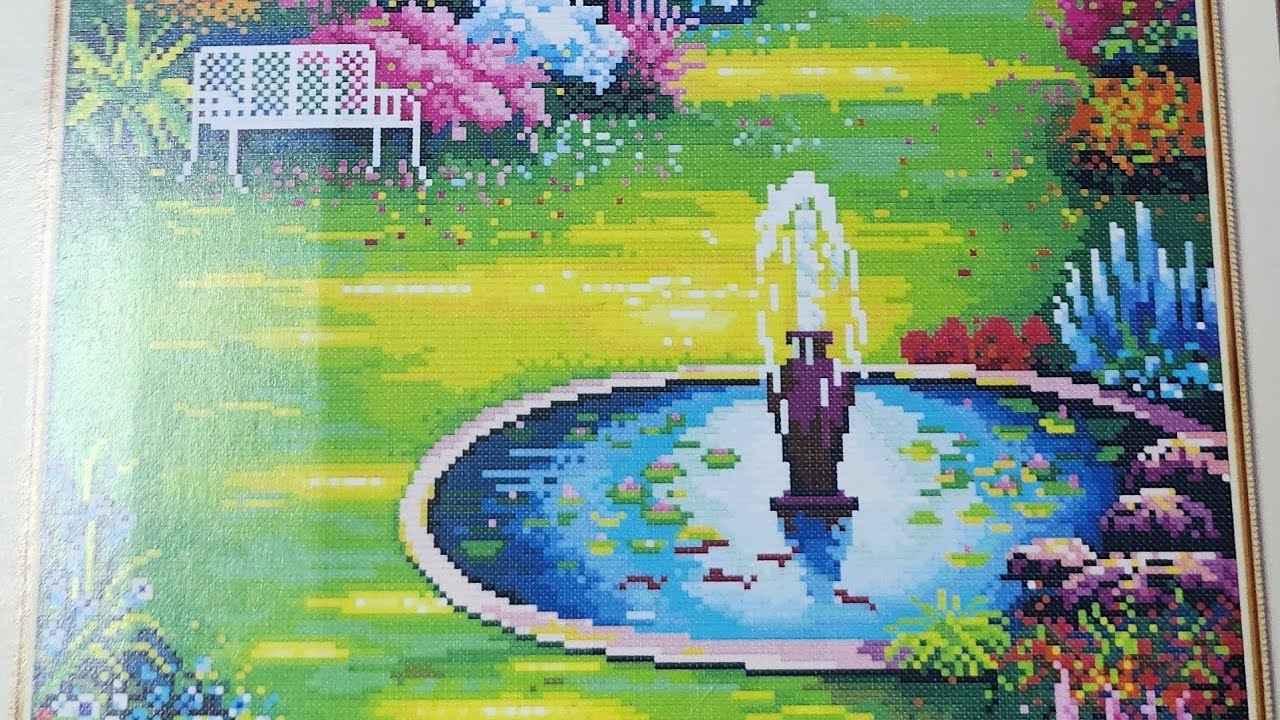 Jardin d été @claudetteetsesloisirs #dreamstitch #crossstitch #pointdecroix 