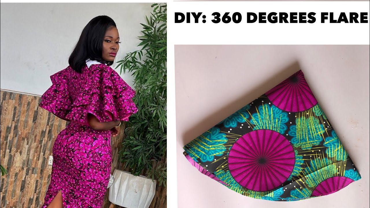 HOW TO CUT AND SEW A 360 DEGREES PEPLUM FLARE SLEEVES