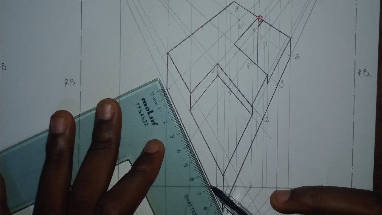 Como representar figura tridimensional em perspetiva rigorosa 2PF 📏📐