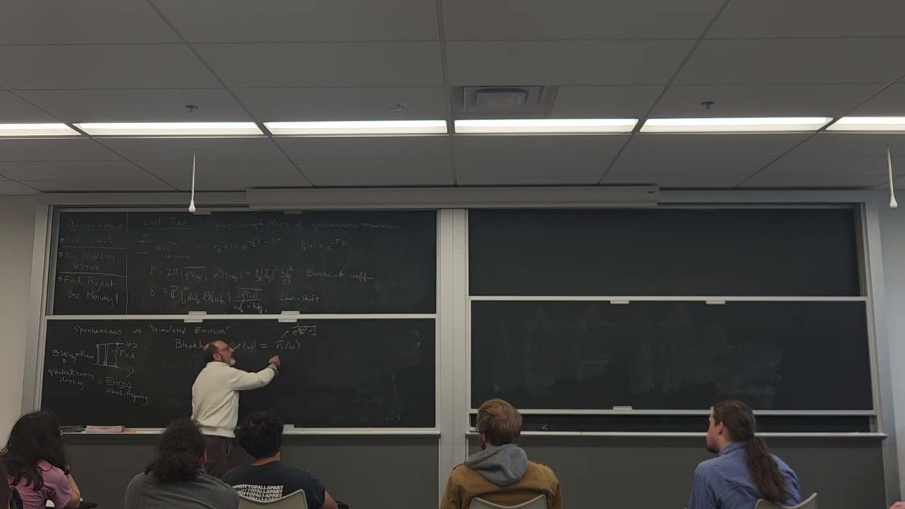 Quantum Optics L30: Stimulated Emission