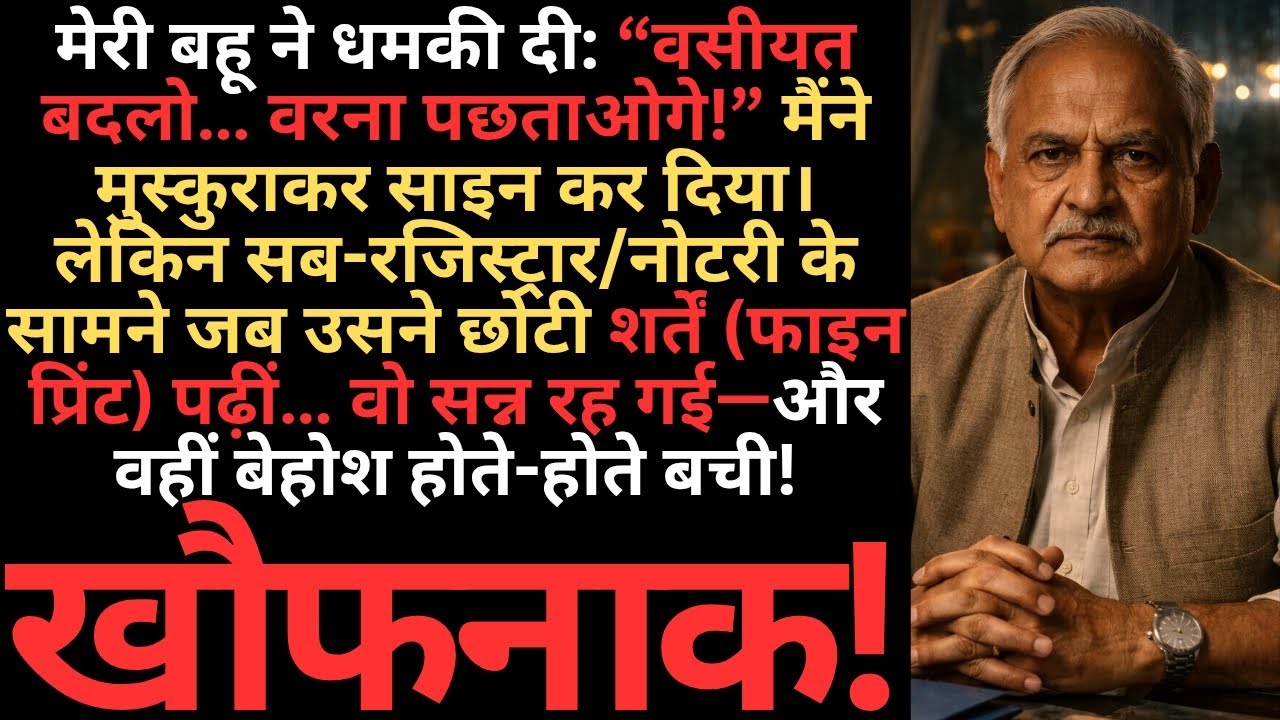 बहू बोली “वसीयत बदलो!” मैंने साइन किया… फिर फाइन प्रिंट ने उसे हिला दिया