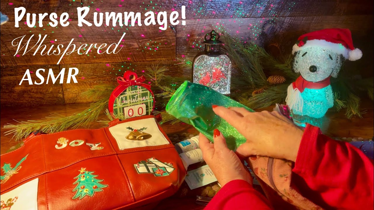 ASMR Christmas Purse Rummage! (Whispered Version) Time to switch purses!