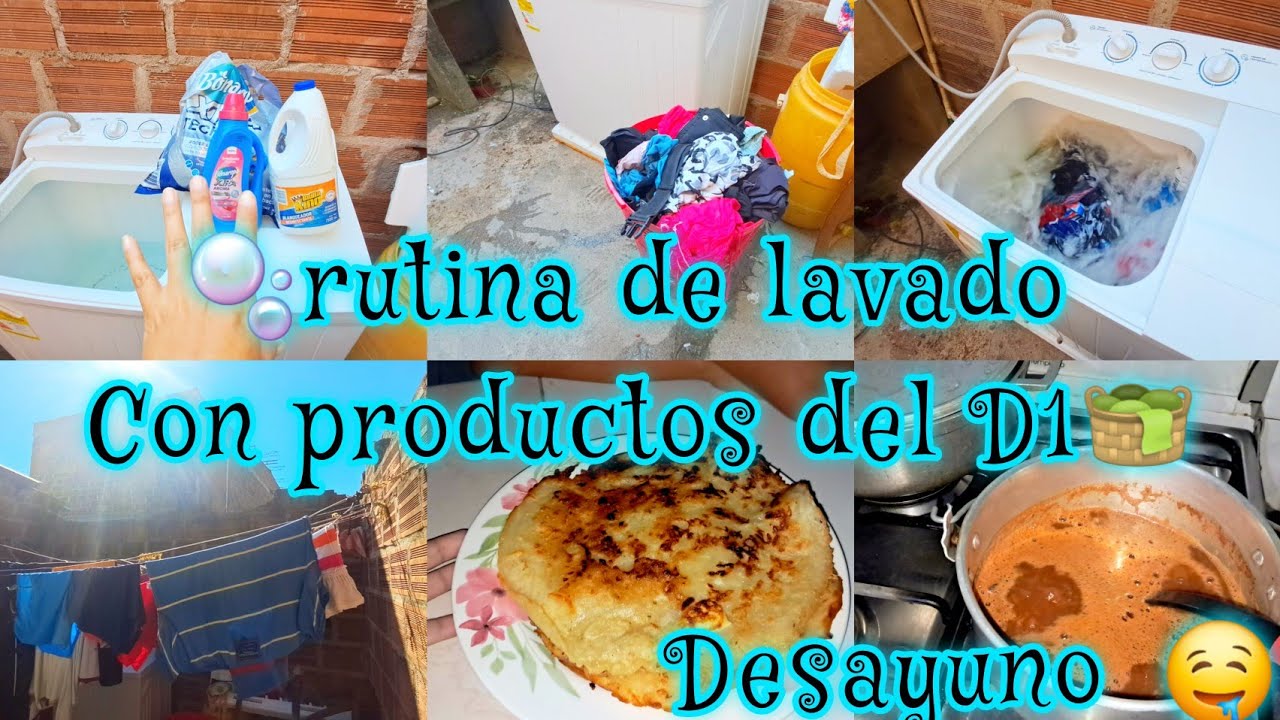🧺Mi rutina de lavado usando productos del D1🫧más desayuno y organización de los menús semanales 