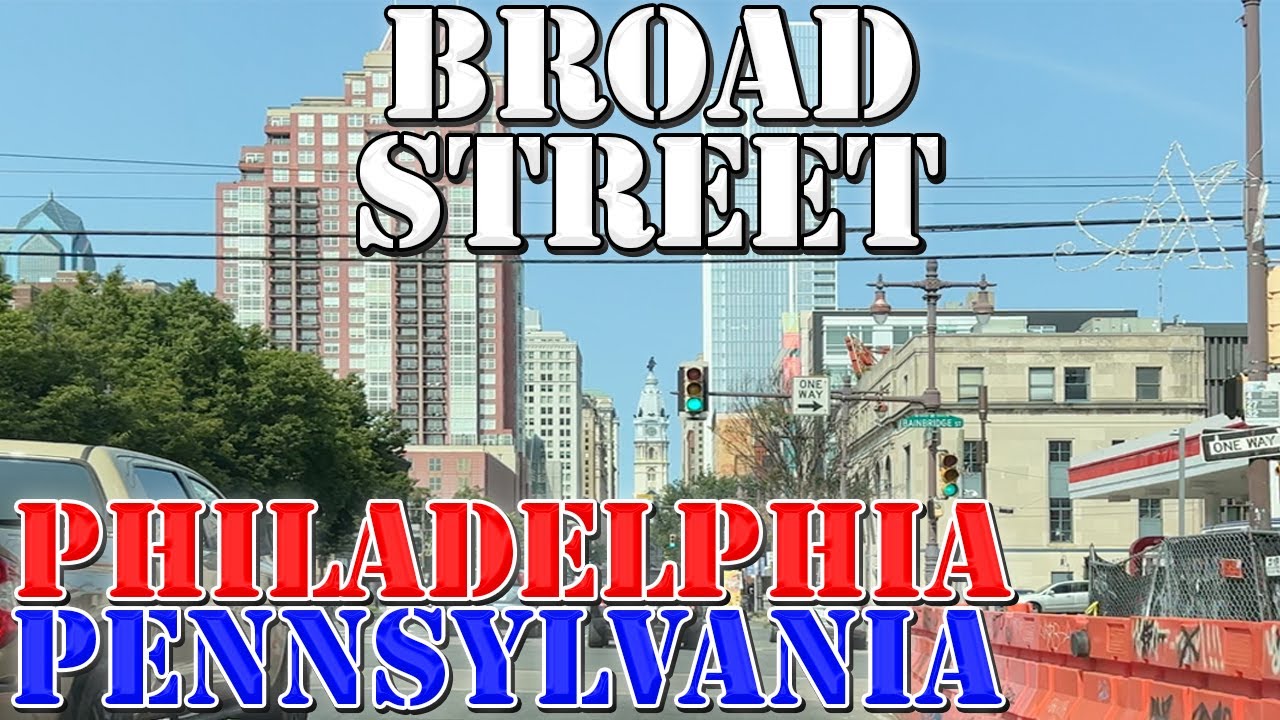 Broad Street - Philadelphia's LONGEST Street - 4K Street Drive