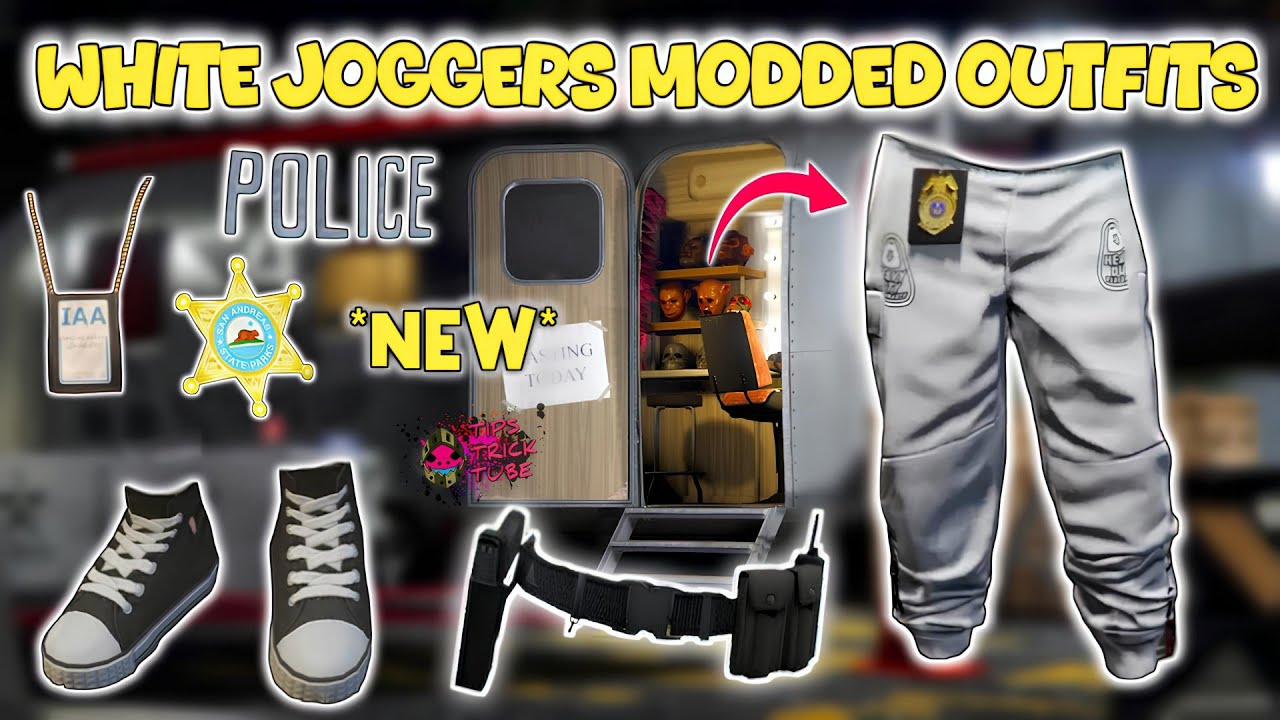 Как получить белые спортивные штаны с логотипом полиции в GTA 5 Online 1.72! Модифицированные кос...