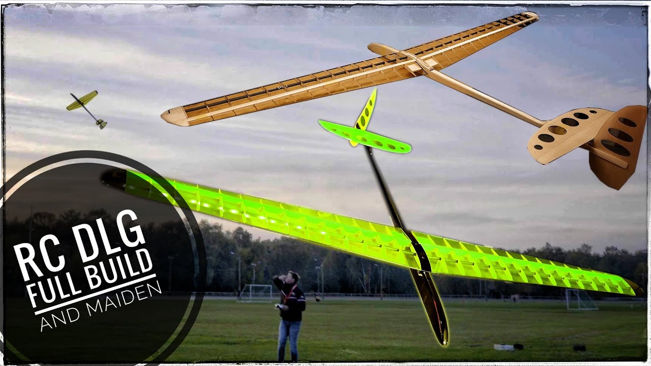 RC DLG GLIDER Полная сборка и первый полет. Самолет на радиоуправлении Строительство из бальзы