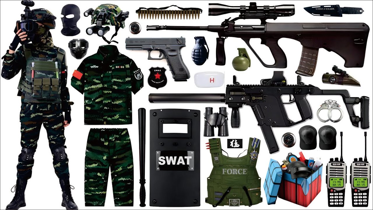 Unboxing mysterious toy box, AUG assault rifle, Victor submachine gun, Glock pistol, airdrop package