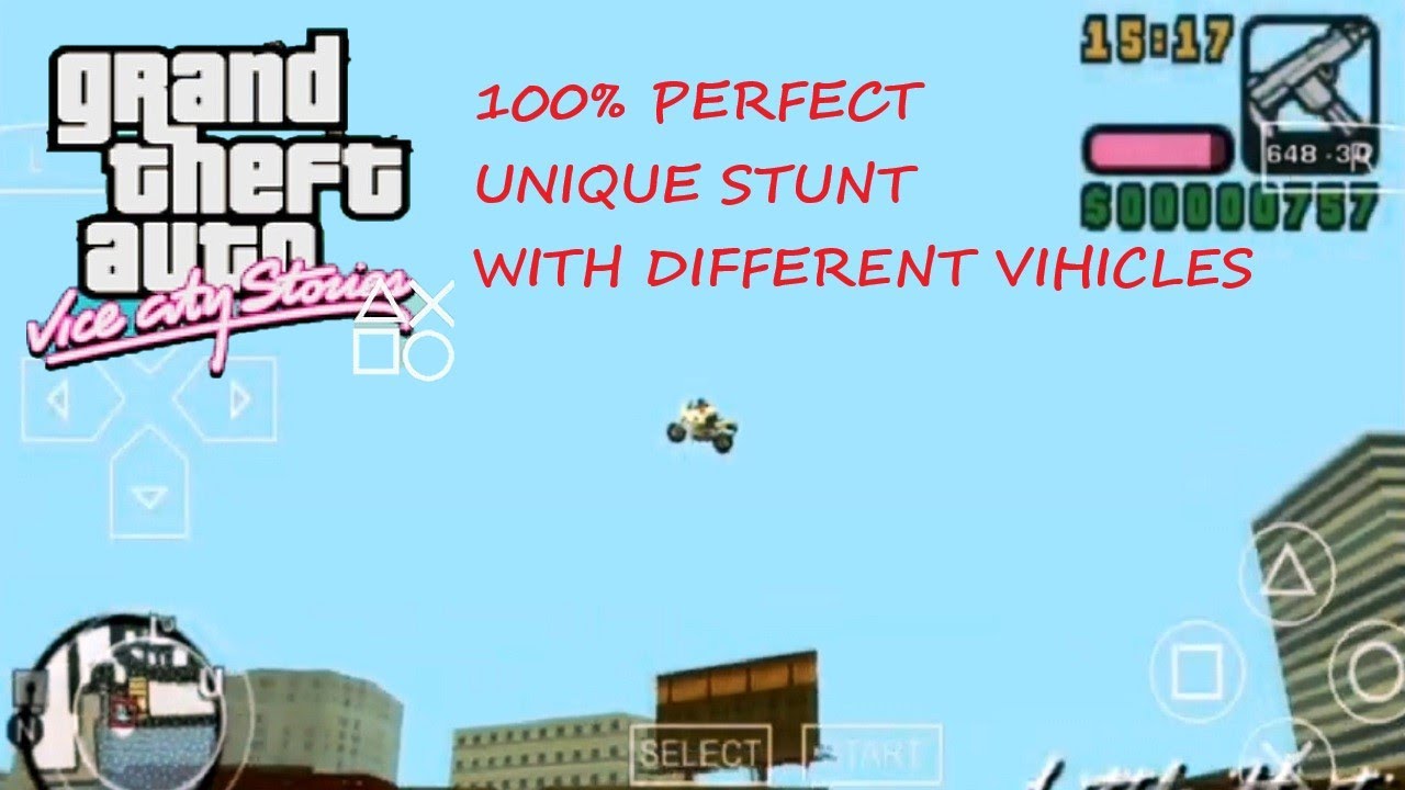 GTA Vice City Stories Unique Stunt Jumps | GTA Vice City Stories 💯% Perfect Unique Stunt with bonus