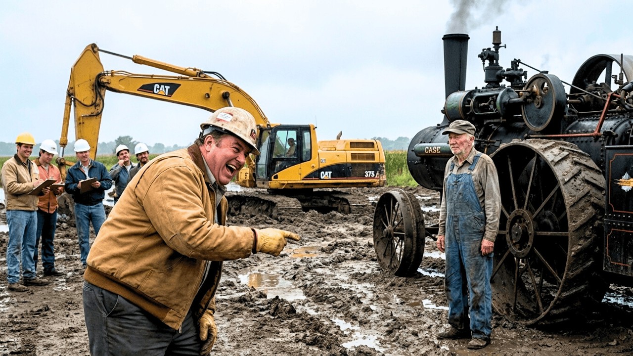 The Engineers Said Nothing Can Pull It Out — Then the Old Man Fired Up His 1912 Steam Engine