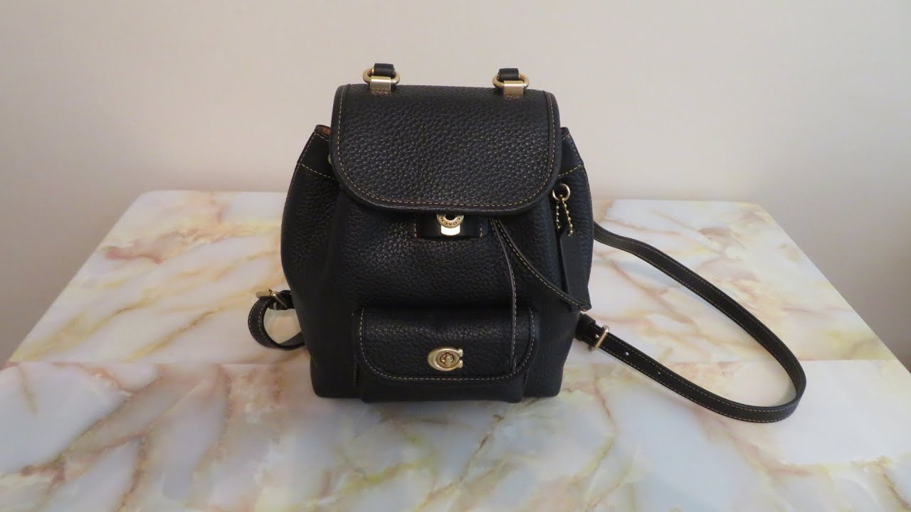 COACH RIYA 21 Leather Backpack : Overview & What fits