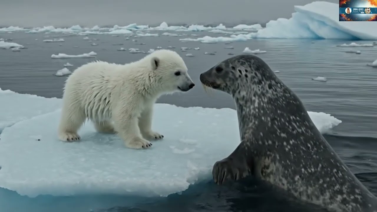 Unbelievable Friendship: Seal Saves Polar Bear Cub from Drowning!