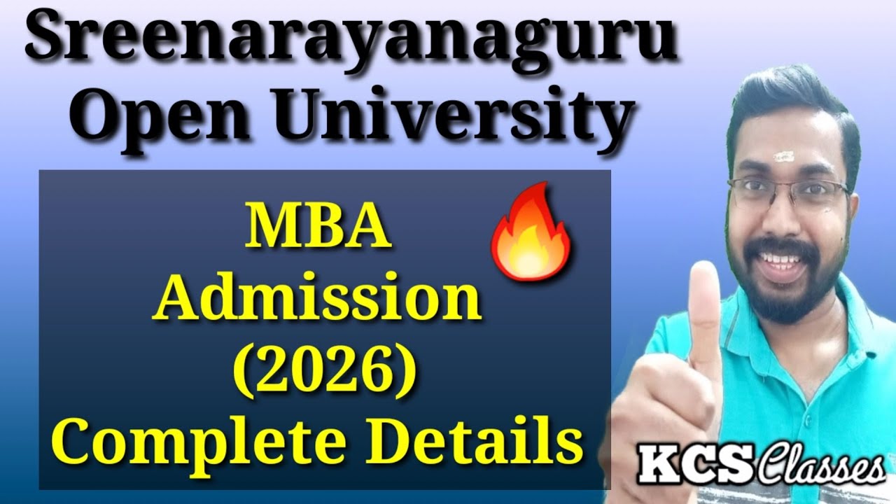 SGOU MBA Admission 2026 Complete Details....