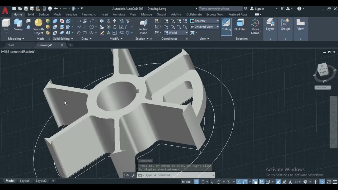 AUTOCAD DESIGN OF A FLYWHEEL