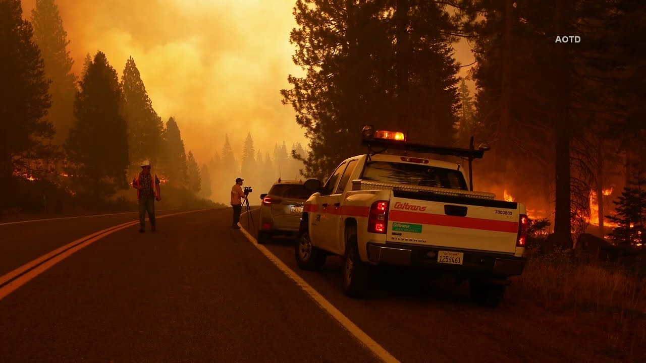 Daytime Footage of Dixie Fire Before Entering Greenville